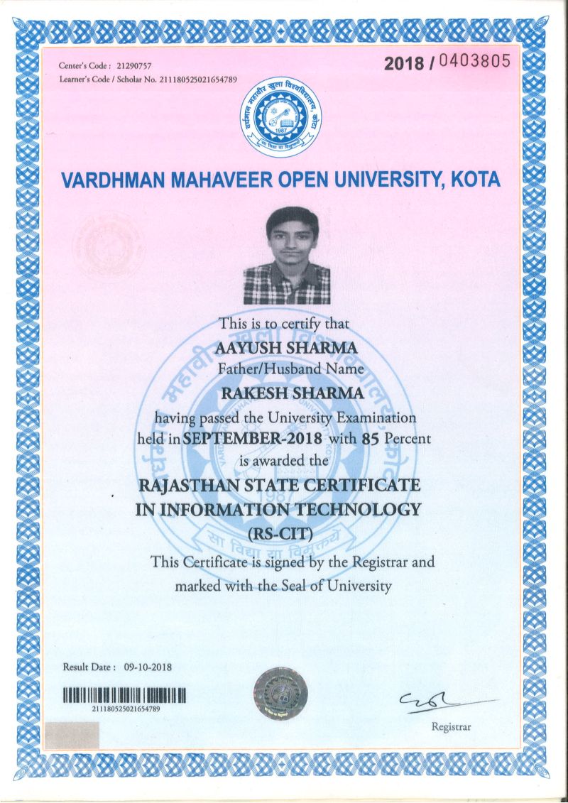RS-CIT Certificate